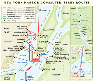 Carte du reseau de ferry de New York