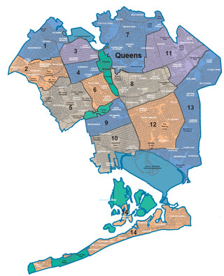 Carte des quartiers du Queens