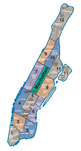 Carte des quartiers de Manhattan