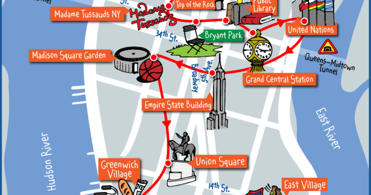 Plan et carte touristique de New York : monuments et circuits