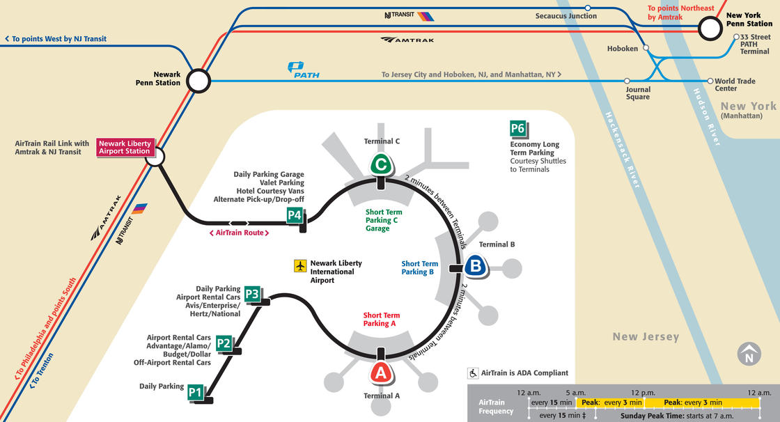 Plan Et Carte Des A Roports Et Terminaux De New York   Plan Aeroport Newark 